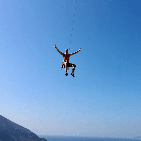 Climbing in the mountains