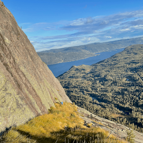 Climbing in the mountains